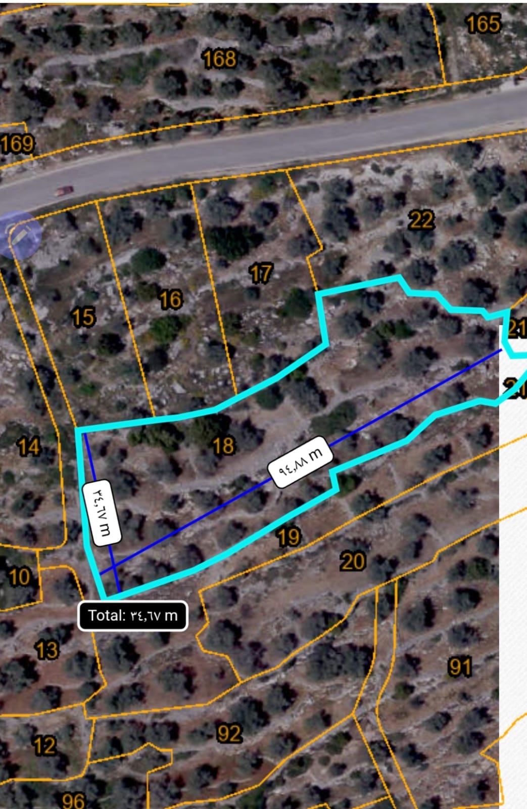 For Sale Land in Salfit Silfit City 4 Dunam