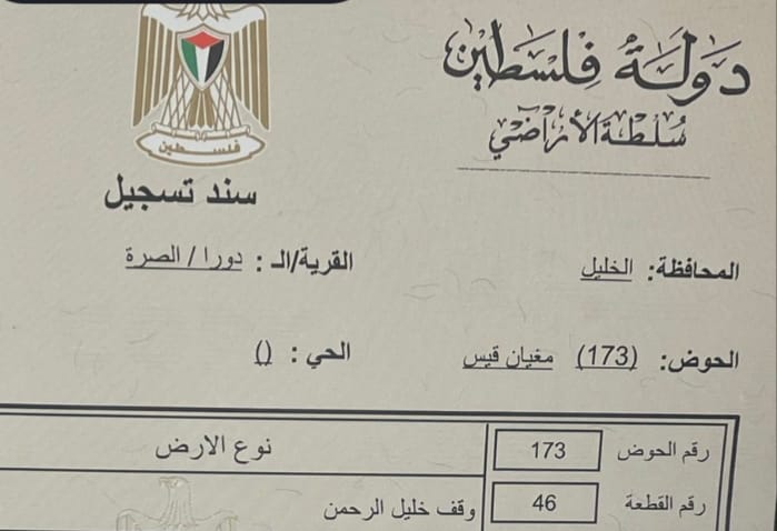 للبيع قطعة ارض في الخليل دورا 1500 متر مربع